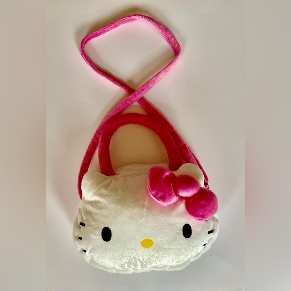 Hello Kitty Sanrio Fuzzy Shoulder Purse – Pink Plush Medium Bag Cute Kawaii